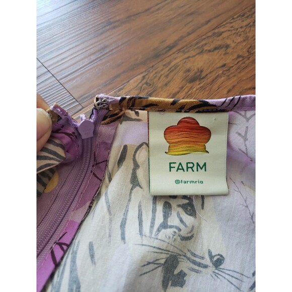 NWOT Farm Rio Purple Tigers Feminine Bohemian Artsy Chic Fairy Sun Dress Size XL - Picture 4 of 8